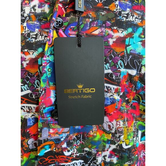 Bertigo Graffiti Long Sleeve Stretch Shirt size L - Picture 14 of 14